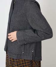 PHJJB40330 GEORGES RECH(小さいサイズ)(メゾン ドゥ サンク)  [セットアップ対応]ノーカラーブラックデニムブルゾン ブラック