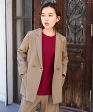 PHJJE18450 GEORGES RECH(小さいサイズ)(メゾン ドゥ サンク)  [セットアップ対応]ガングラブチェックダブルブレストジャケット ベージュ