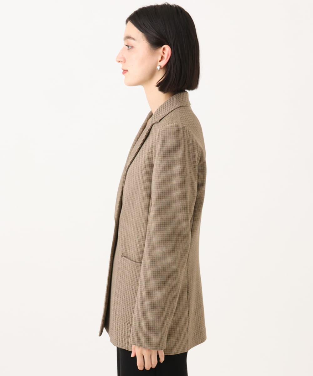 PHJJE18450 GEORGES RECH(小さいサイズ)(メゾン ドゥ サンク)  [セットアップ対応]ガングラブチェックダブルブレストジャケット ベージュ