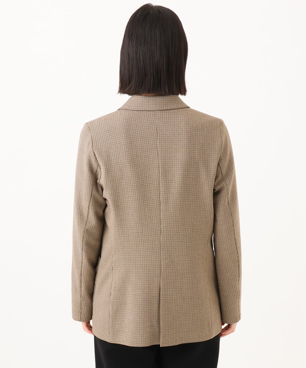PHJJE18450 GEORGES RECH(小さいサイズ)(メゾン ドゥ サンク)  [セットアップ対応]ガングラブチェックダブルブレストジャケット ベージュ