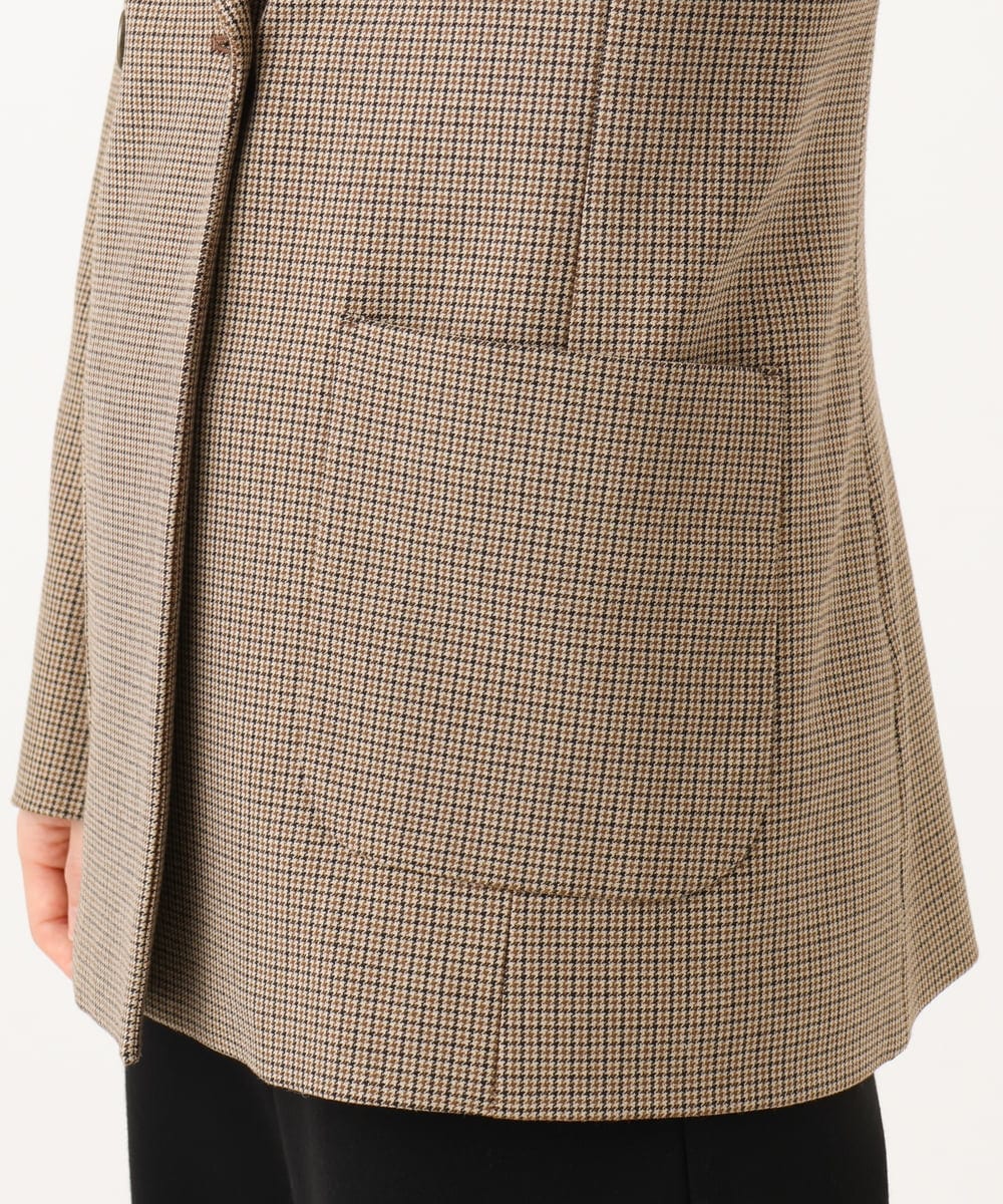 PHJJE18450 GEORGES RECH(小さいサイズ)(メゾン ドゥ サンク)  [セットアップ対応]ガングラブチェックダブルブレストジャケット ベージュ