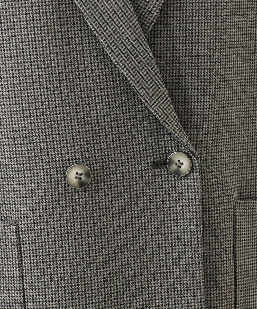 PHJJE18450 GEORGES RECH(小さいサイズ)(メゾン ドゥ サンク)  [セットアップ対応]ガングラブチェックダブルブレストジャケット ベージュ