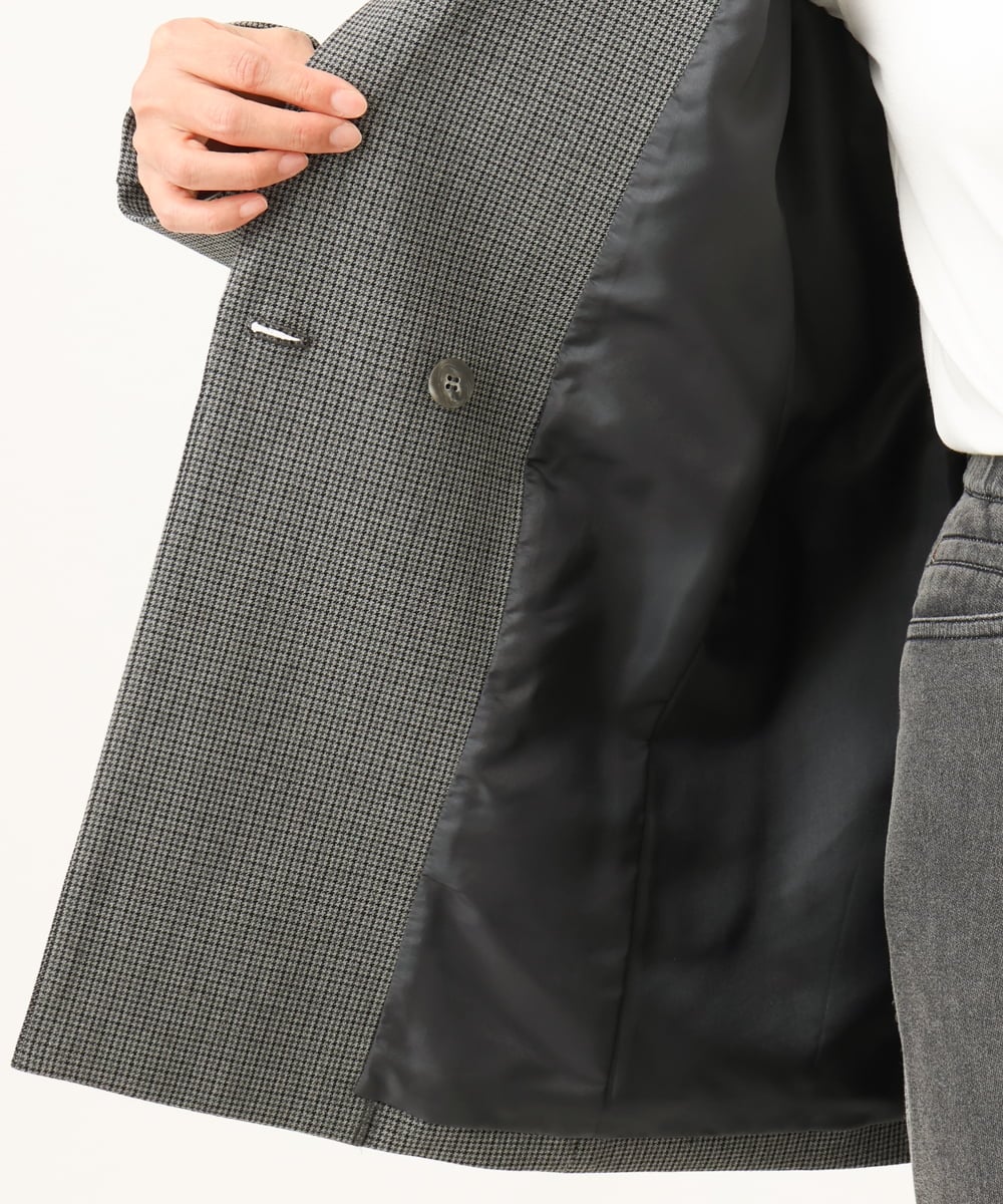 PHJJE18450 GEORGES RECH(小さいサイズ)(メゾン ドゥ サンク)  [セットアップ対応]ガングラブチェックダブルブレストジャケット ベージュ