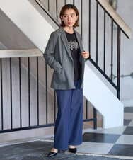 PHJJE18450 GEORGES RECH(小さいサイズ)(メゾン ドゥ サンク)  [セットアップ対応]ガングラブチェックダブルブレストジャケット ベージュ
