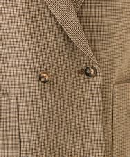 PHJJE18450 GEORGES RECH(小さいサイズ)(メゾン ドゥ サンク)  [セットアップ対応]ガングラブチェックダブルブレストジャケット ベージュ