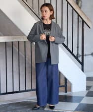 PHJJE18450 GEORGES RECH(小さいサイズ)(メゾン ドゥ サンク)  [セットアップ対応]ガングラブチェックダブルブレストジャケット ベージュ