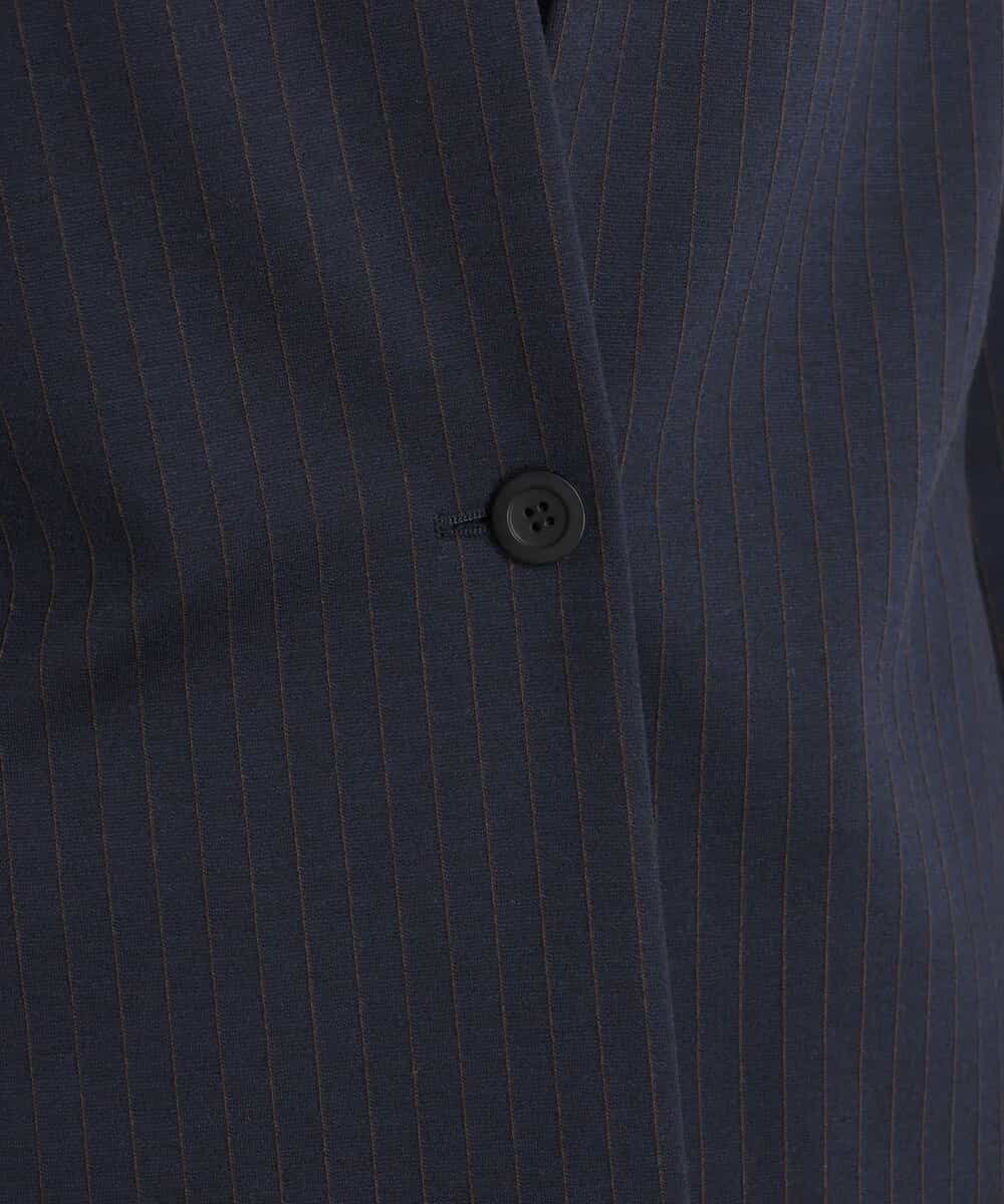 PHJJQ41390 GEORGES RECH(小さいサイズ)(メゾン ドゥ サンク) 【セットアップ対応】ポンチジャージーピンストライプジャケット ライトグレー