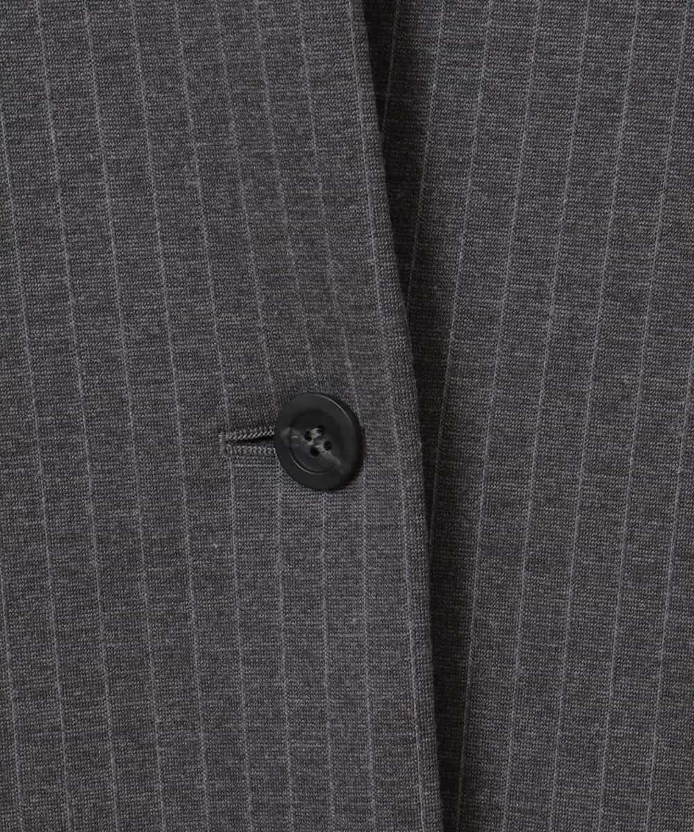 PHJJQ41390 GEORGES RECH(小さいサイズ)(メゾン ドゥ サンク) 【セットアップ対応】ポンチジャージーピンストライプジャケット ライトグレー