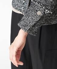 PHJJS37490 GEORGES RECH(小さいサイズ)(メゾン ドゥ サンク) ノーカラーツイードジャケット グレー系ミックス