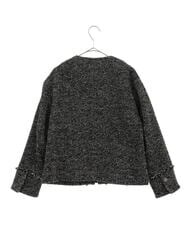 PHJJS37490 GEORGES RECH(小さいサイズ)(メゾン ドゥ サンク) ノーカラーツイードジャケット グレー系ミックス