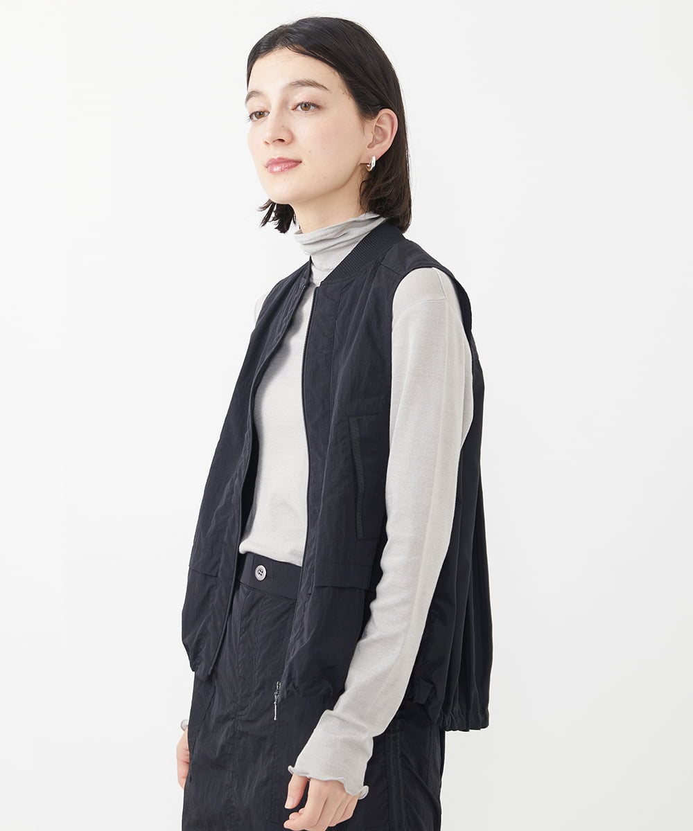 PHJJV01330 GEORGES RECH(小さいサイズ)(メゾン ドゥ サンク)  [セットアップ対応]シャンブレージップアップベスト ベージュ