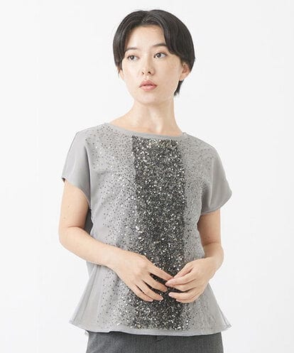 PHKAA43230 GEORGES RECH(小さいサイズ) スパンコール刺繍フレンチスリーブカットソー