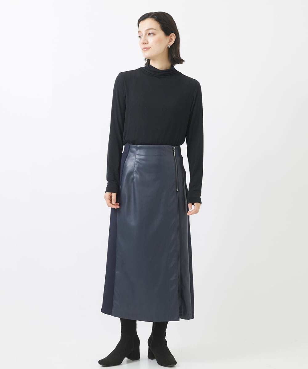 PHKAB13150 GEORGES RECH(小さいサイズ)(メゾン ドゥ サンク) カシミヤ混ボトルネックジャージーカットソー ライトグレー