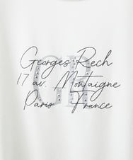 PHKAB25180 GEORGES RECH(小さいサイズ)(メゾン ドゥ サンク) ラメプリントラインストーンロゴカットソー ホワイト