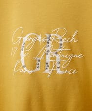 PHKAB25180 GEORGES RECH(小さいサイズ)(メゾン ドゥ サンク) ラメプリントラインストーンロゴカットソー ホワイト