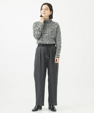 PHKAB29210 GEORGES RECH(小さいサイズ)(メゾン ドゥ サンク)  [日本製]ダブルフェイスボトルネックロゴカットソー ベージュ系