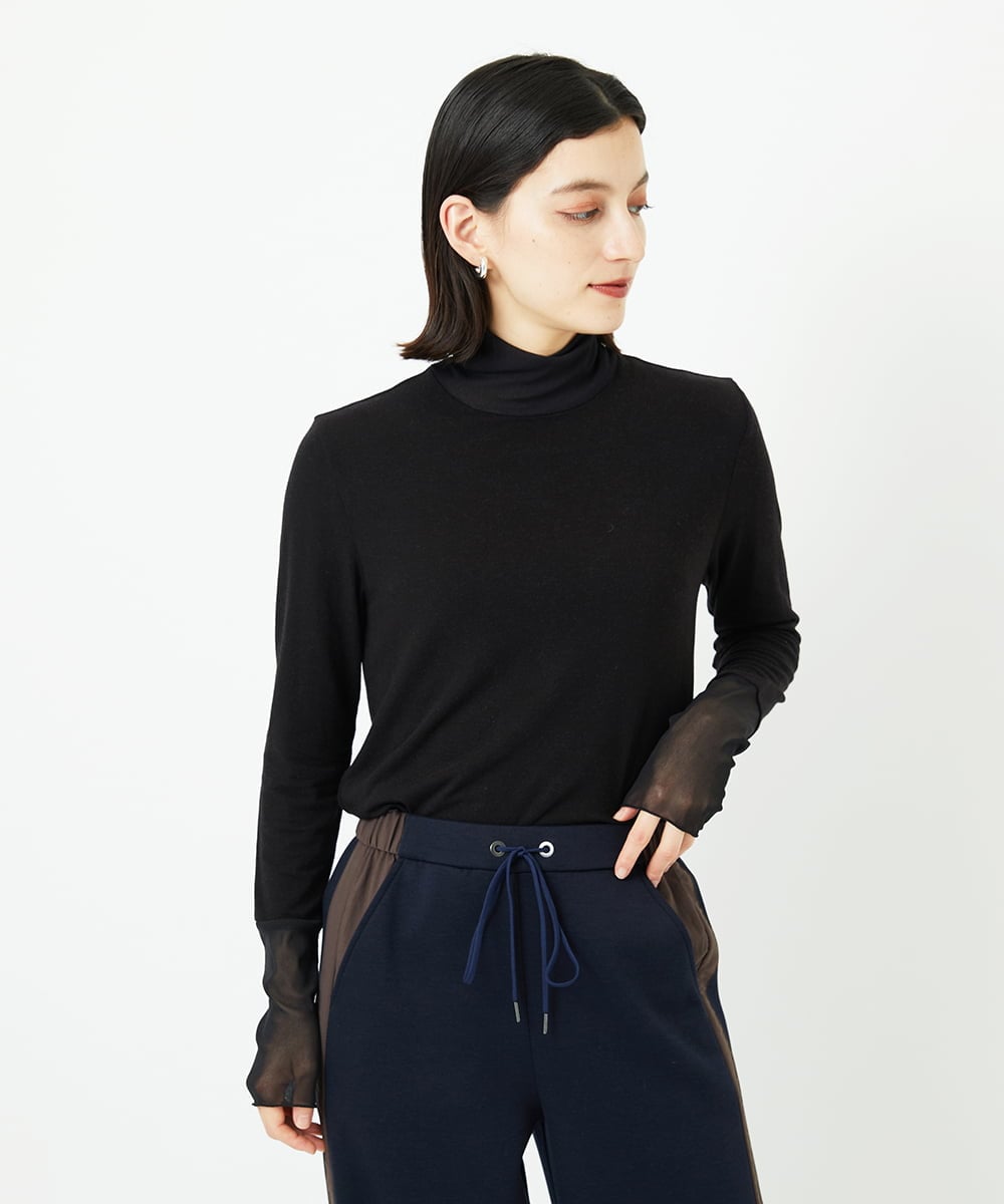 PHKAD12180 GEORGES RECH(小さいサイズ)(メゾン ドゥ サンク) カシミヤハイネックチュールカットソー グリーン