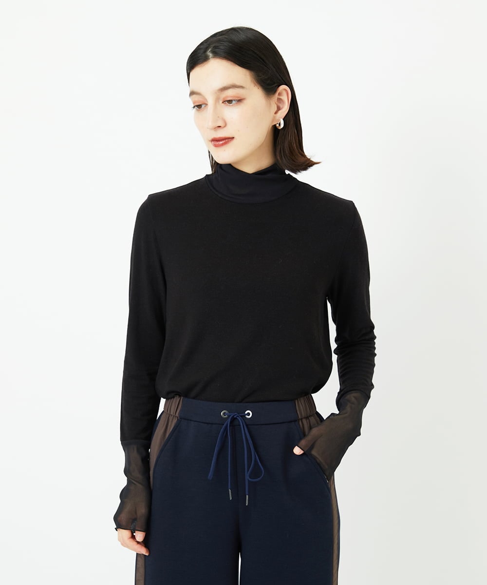 PHKAD12180 GEORGES RECH(小さいサイズ)(メゾン ドゥ サンク) カシミヤハイネックチュールカットソー グリーン