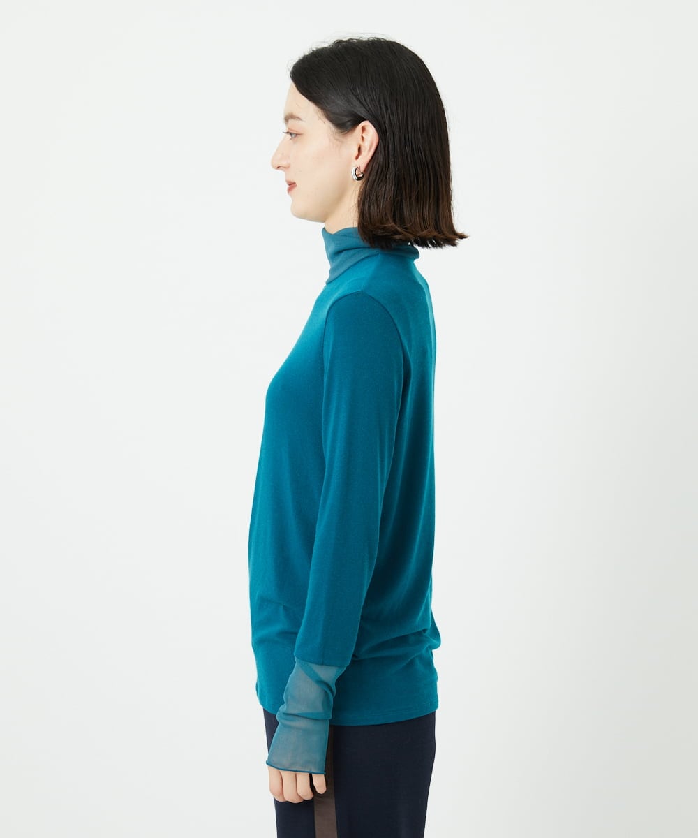 PHKAD12180 GEORGES RECH(小さいサイズ)(メゾン ドゥ サンク) カシミヤハイネックチュールカットソー グリーン