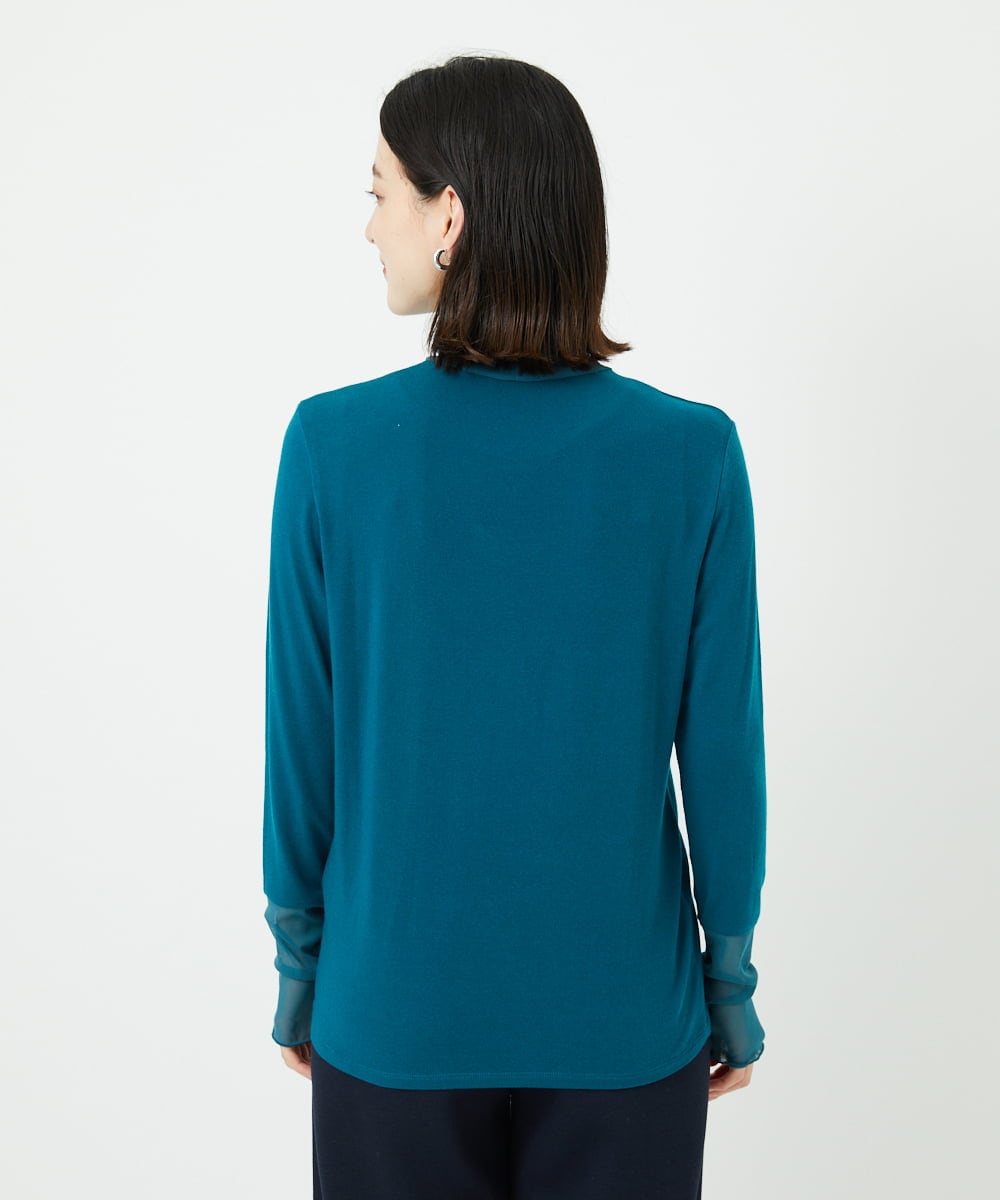 PHKAD12180 GEORGES RECH(小さいサイズ)(メゾン ドゥ サンク) カシミヤハイネックチュールカットソー グリーン