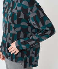 PHKAD38180 GEORGES RECH(小さいサイズ)(メゾン ドゥ サンク) [日本製]起毛ジャガードハイネックプルオーバー グリーン