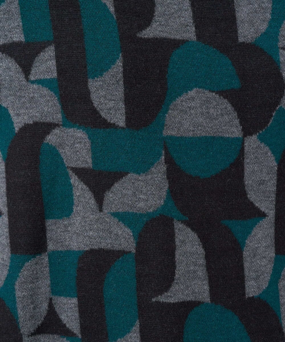 PHKAD38180 GEORGES RECH(小さいサイズ)(メゾン ドゥ サンク) [日本製]起毛ジャガードハイネックプルオーバー グリーン