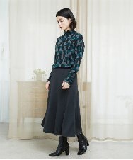 PHKAD38180 GEORGES RECH(小さいサイズ)(メゾン ドゥ サンク) [日本製]起毛ジャガードハイネックプルオーバー グリーン