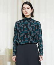 PHKAD38180 GEORGES RECH(小さいサイズ)(メゾン ドゥ サンク) [日本製]起毛ジャガードハイネックプルオーバー グリーン