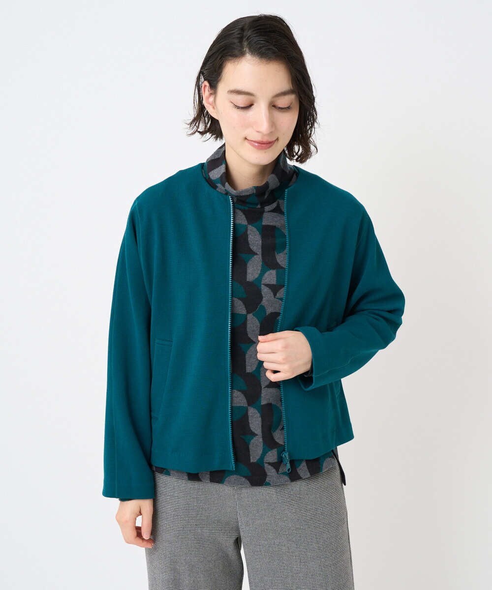 PHKAD38180 GEORGES RECH(小さいサイズ)(メゾン ドゥ サンク) [日本製]起毛ジャガードハイネックプルオーバー グリーン