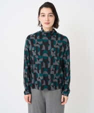 PHKAD38180 GEORGES RECH(小さいサイズ)(メゾン ドゥ サンク) [日本製]起毛ジャガードハイネックプルオーバー グリーン