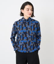 PHKAD38180 GEORGES RECH(小さいサイズ)(メゾン ドゥ サンク) [日本製]起毛ジャガードハイネックプルオーバー ブルー