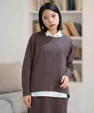 PHKAG11240 GEORGES RECH(小さいサイズ)(メゾン ドゥ サンク)  [セットアップ対応]ストレッチダンボールロゴプルオーバー ブラウン