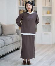 PHKAG11240 GEORGES RECH(小さいサイズ)(メゾン ドゥ サンク)  [セットアップ対応]ストレッチダンボールロゴプルオーバー ブラウン
