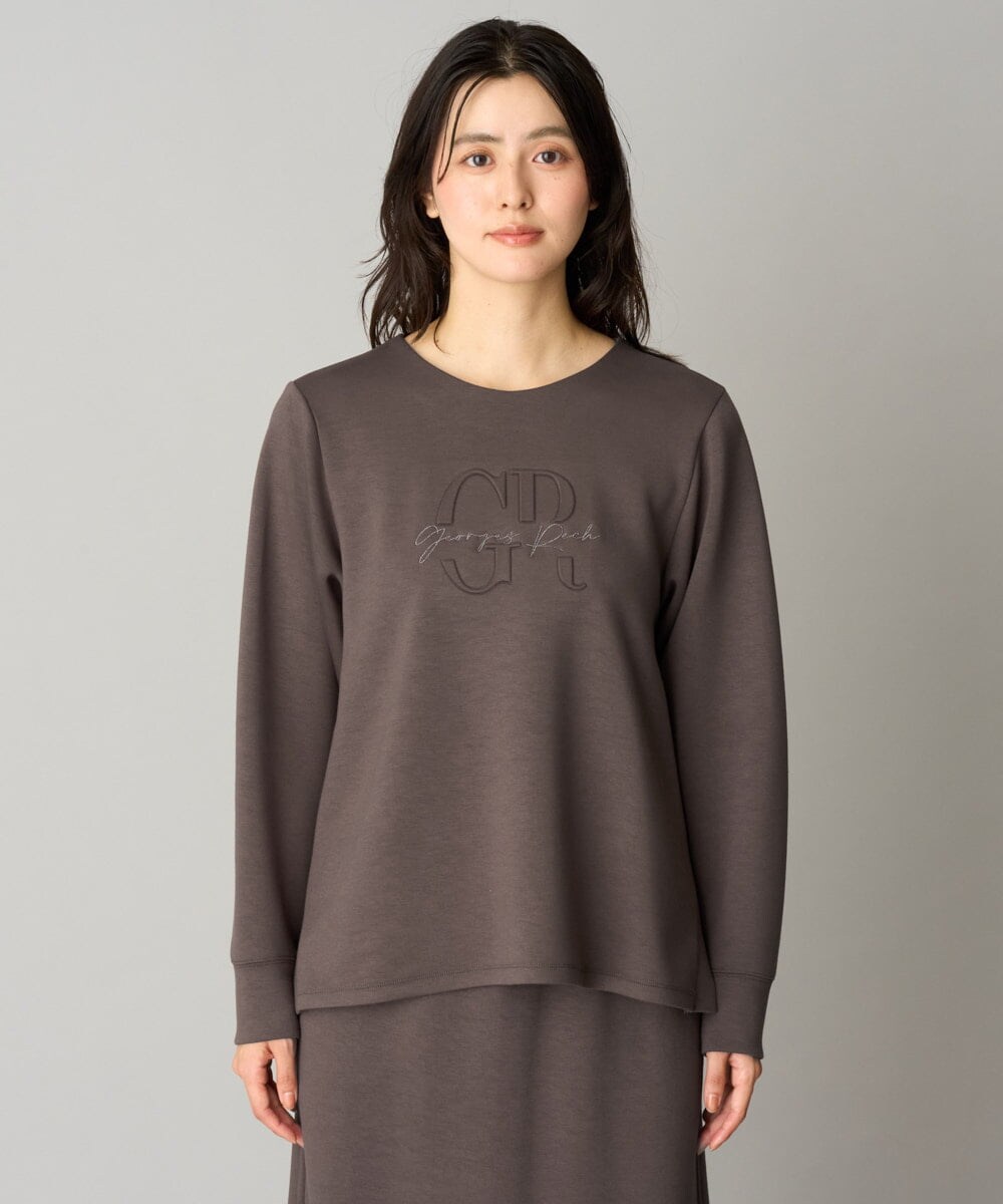 PHKAG11240 GEORGES RECH(小さいサイズ)(メゾン ドゥ サンク)  [セットアップ対応]ストレッチダンボールロゴプルオーバー ブラウン