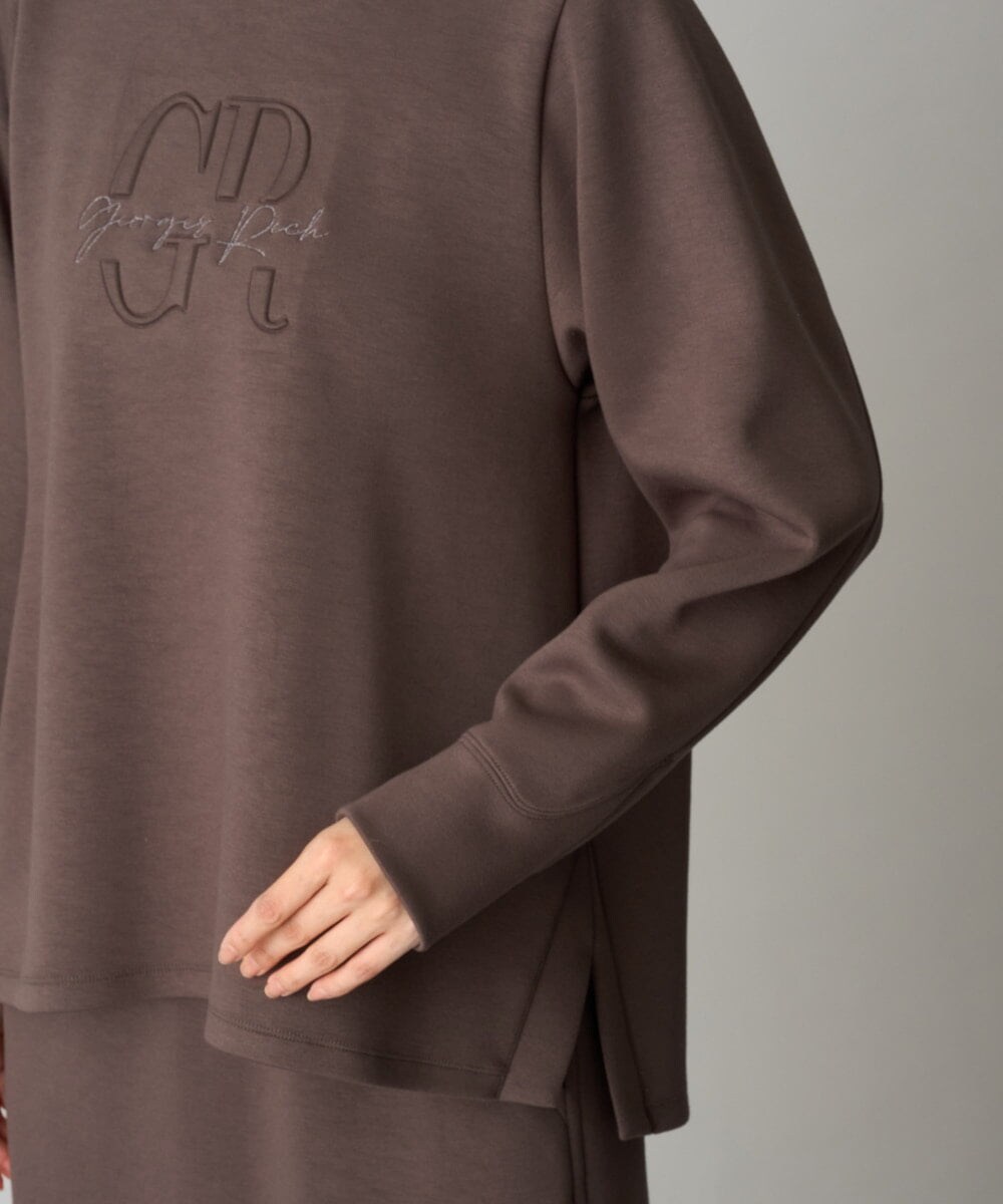 PHKAG11240 GEORGES RECH(小さいサイズ)(メゾン ドゥ サンク)  [セットアップ対応]ストレッチダンボールロゴプルオーバー ブラウン