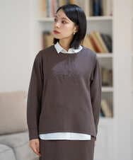 PHKAG11240 GEORGES RECH(小さいサイズ)(メゾン ドゥ サンク)  [セットアップ対応]ストレッチダンボールロゴプルオーバー ブラウン