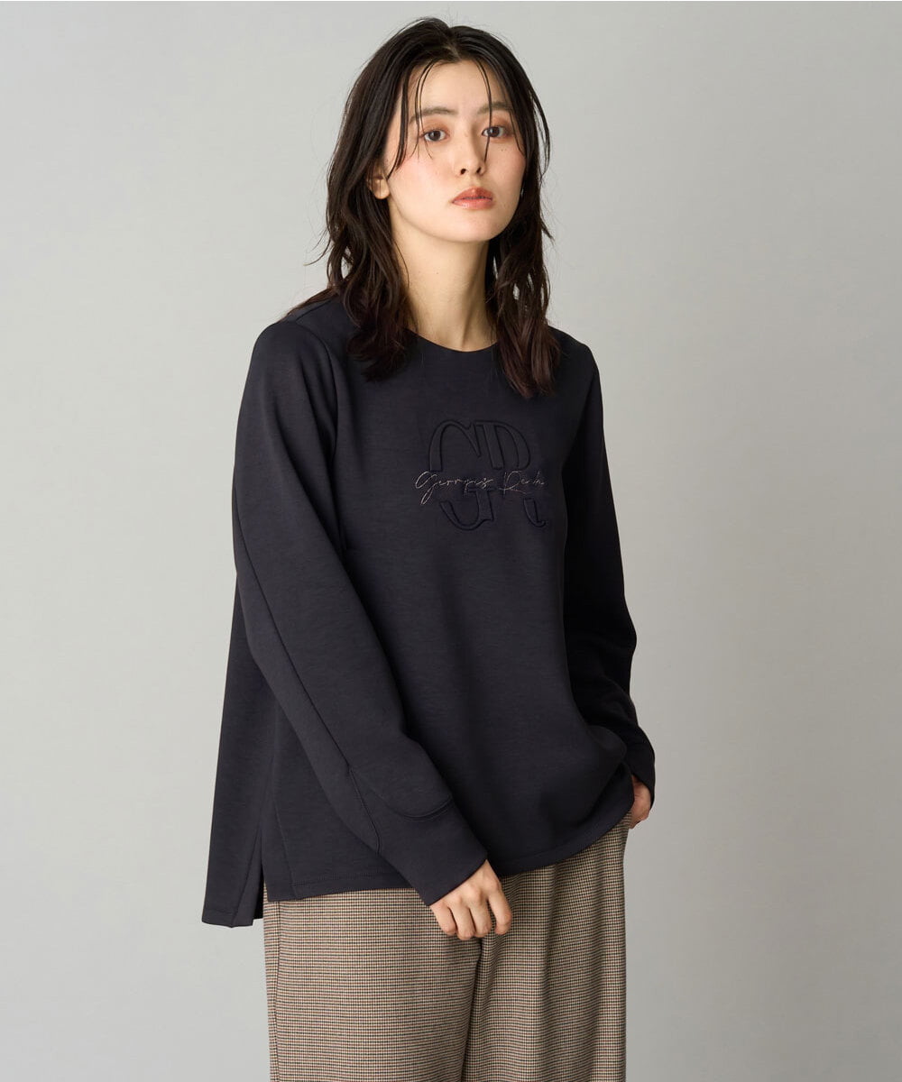 PHKAG11240 GEORGES RECH(小さいサイズ)(メゾン ドゥ サンク)  [セットアップ対応]ストレッチダンボールロゴプルオーバー ブラック