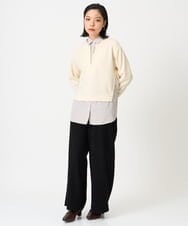 PHKAG24270 GEORGES RECH(小さいサイズ)(メゾン ドゥ サンク) ストライプシャツレイヤード風プルオーバー アイボリー