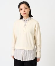 PHKAG24270 GEORGES RECH(小さいサイズ)(メゾン ドゥ サンク) ストライプシャツレイヤード風プルオーバー アイボリー