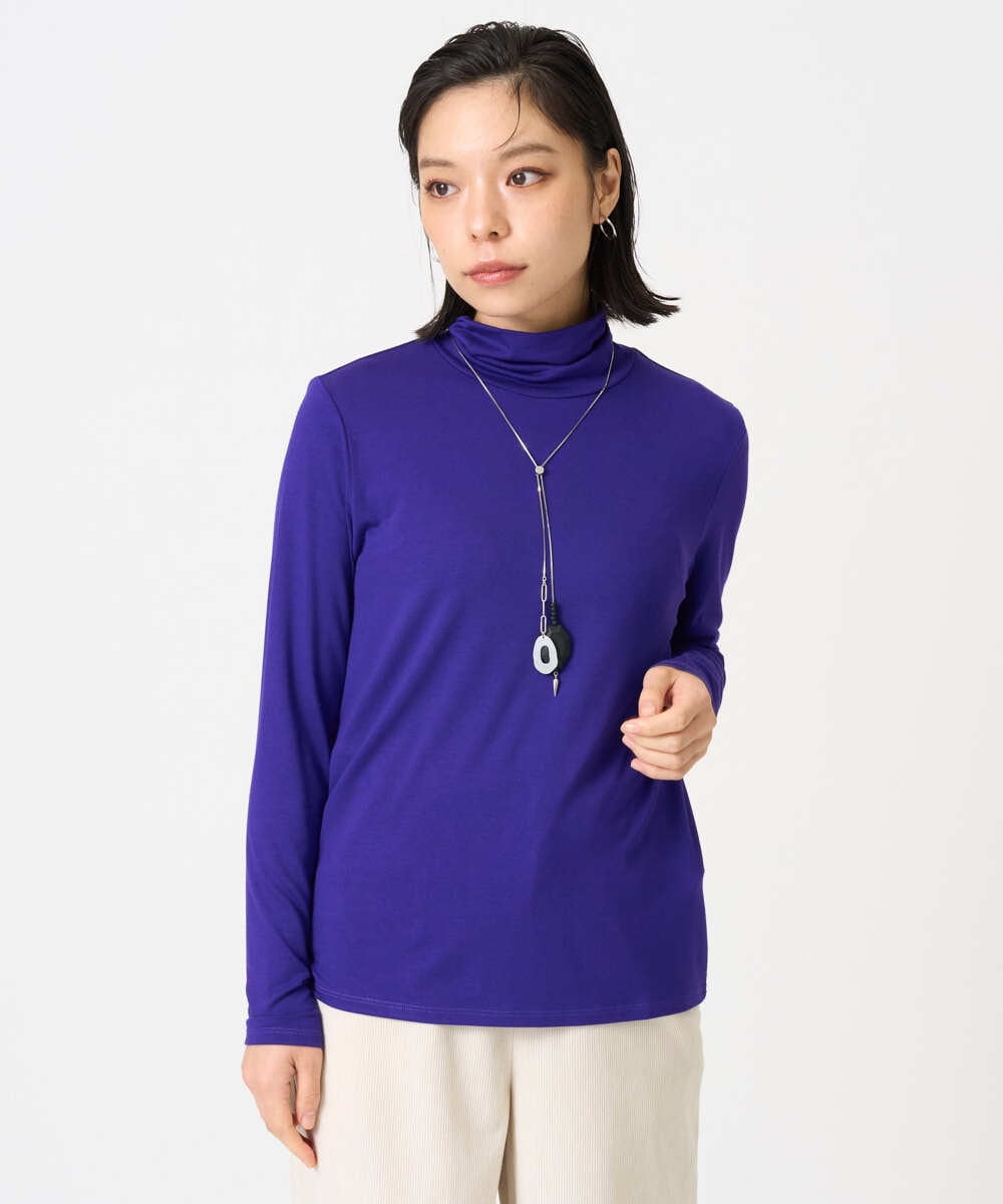 PHKAG26180 GEORGES RECH(小さいサイズ)(メゾン ドゥ サンク) ベアテンハイネックカットソー パープル