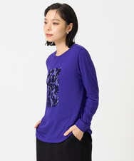 PHKAG27210 GEORGES RECH(小さいサイズ)(メゾン ドゥ サンク) ベアテン3D刺繍ロゴカットソー パープル