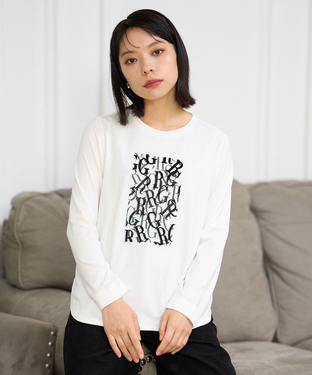 PHKAG27210 GEORGES RECH(小さいサイズ)(メゾン ドゥ サンク) ベアテン3D刺繍ロゴカットソー ホワイト
