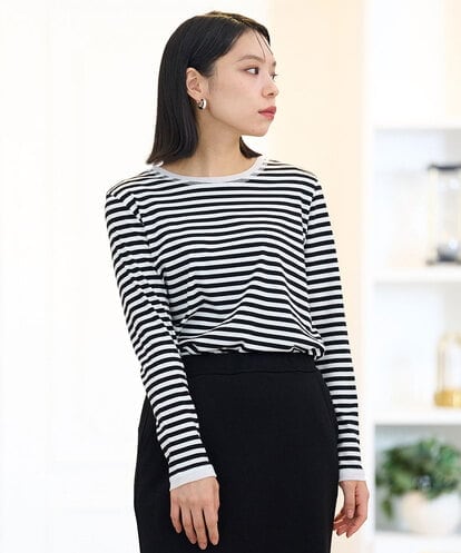 PHKAG28190 GEORGES RECH(小さいサイズ) チュールドッキングボーダーカットソー