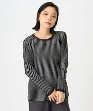 PHKAG28190 GEORGES RECH(小さいサイズ)(メゾン ドゥ サンク) チュールドッキングボーダーカットソー ブラック