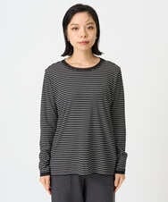 PHKAG28190 GEORGES RECH(小さいサイズ)(メゾン ドゥ サンク) チュールドッキングボーダーカットソー ブラック