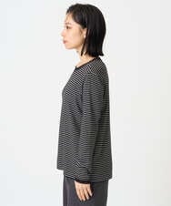 PHKAG28190 GEORGES RECH(小さいサイズ)(メゾン ドゥ サンク) チュールドッキングボーダーカットソー ブラック