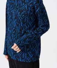 PHKAG33230 GEORGES RECH(小さいサイズ)(メゾン ドゥ サンク)  [日本製]ダブルフェイスボトルネックロゴカットソー ブルー