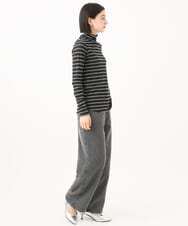 PHKAH07160 GEORGES RECH(小さいサイズ)(メゾン ドゥ サンク) シアーボーダーハイネックカットソー ホワイト