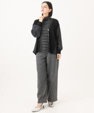 PHKAH07160 GEORGES RECH(小さいサイズ)(メゾン ドゥ サンク) シアーボーダーハイネックカットソー ホワイト
