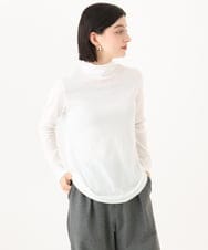 PHKAI07160 GEORGES RECH(小さいサイズ)(メゾン ドゥ サンク) シアーハイネックカットソー ホワイト